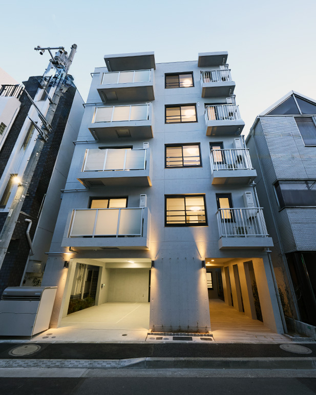 共同住宅（東京都江戸川区）　外観夕景